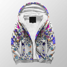 Load image into Gallery viewer, Floral Beadwork Seven Clans White Sherpa Hoodie 49 Dzine 
