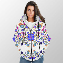 Load image into Gallery viewer, Floral Beadwork Seven Clans White Sherpa Hoodie 49 Dzine 
