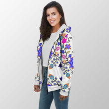 Load image into Gallery viewer, Floral Beadwork Seven Clans White Sherpa Hoodie 49 Dzine 
