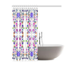 Load image into Gallery viewer, Floral Beadwork Seven Clans White Shower Curtain 60&quot;x72&quot; Shower Curtain 60&quot;x72&quot; e-joyer 
