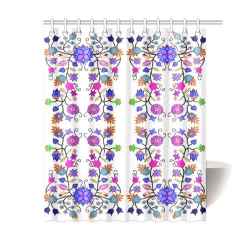 Floral Beadwork Seven Clans White Shower Curtain 60"x72" Shower Curtain 60"x72" e-joyer 