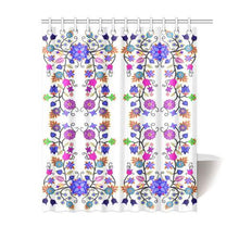 Load image into Gallery viewer, Floral Beadwork Seven Clans White Shower Curtain 60&quot;x72&quot; Shower Curtain 60&quot;x72&quot; e-joyer 
