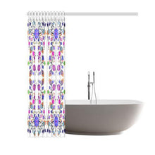 Load image into Gallery viewer, Floral Beadwork Seven Clans White Shower Curtain 60&quot;x72&quot; Shower Curtain 60&quot;x72&quot; e-joyer 
