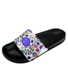 Load image into Gallery viewer, Floral Beadwork Seven Clans White Slide Sandals 49 Dzine 
