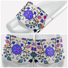 Load image into Gallery viewer, Floral Beadwork Seven Clans White Slide Sandals 49 Dzine 
