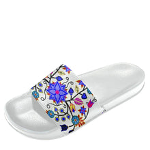 Load image into Gallery viewer, Floral Beadwork Seven Clans White Slide Sandals 49 Dzine 
