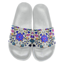 Load image into Gallery viewer, Floral Beadwork Seven Clans White Slide Sandals 49 Dzine 
