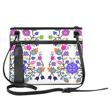 Load image into Gallery viewer, Floral Beadwork Seven Clans White Slim Clutch Bag (Model 1668) Slim Clutch Bags (1668) e-joyer 
