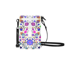 Load image into Gallery viewer, Floral Beadwork Seven Clans White Small Cell Phone Purse (Model 1711) Small Cell Phone Purse (1711) e-joyer 
