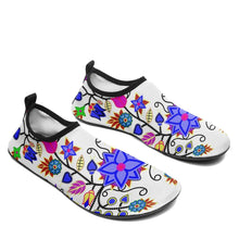 Load image into Gallery viewer, Floral Beadwork Seven Clans White Sockamoccs Kid&#39;s Slip On Shoes 49 Dzine 
