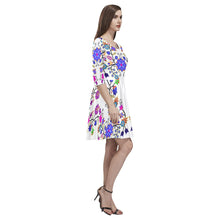 Load image into Gallery viewer, Floral Beadwork Seven Clans White Tethys Half-Sleeve Skater Dress(Model D20) Tethys Half-Sleeve Skater Dress (D20) e-joyer 
