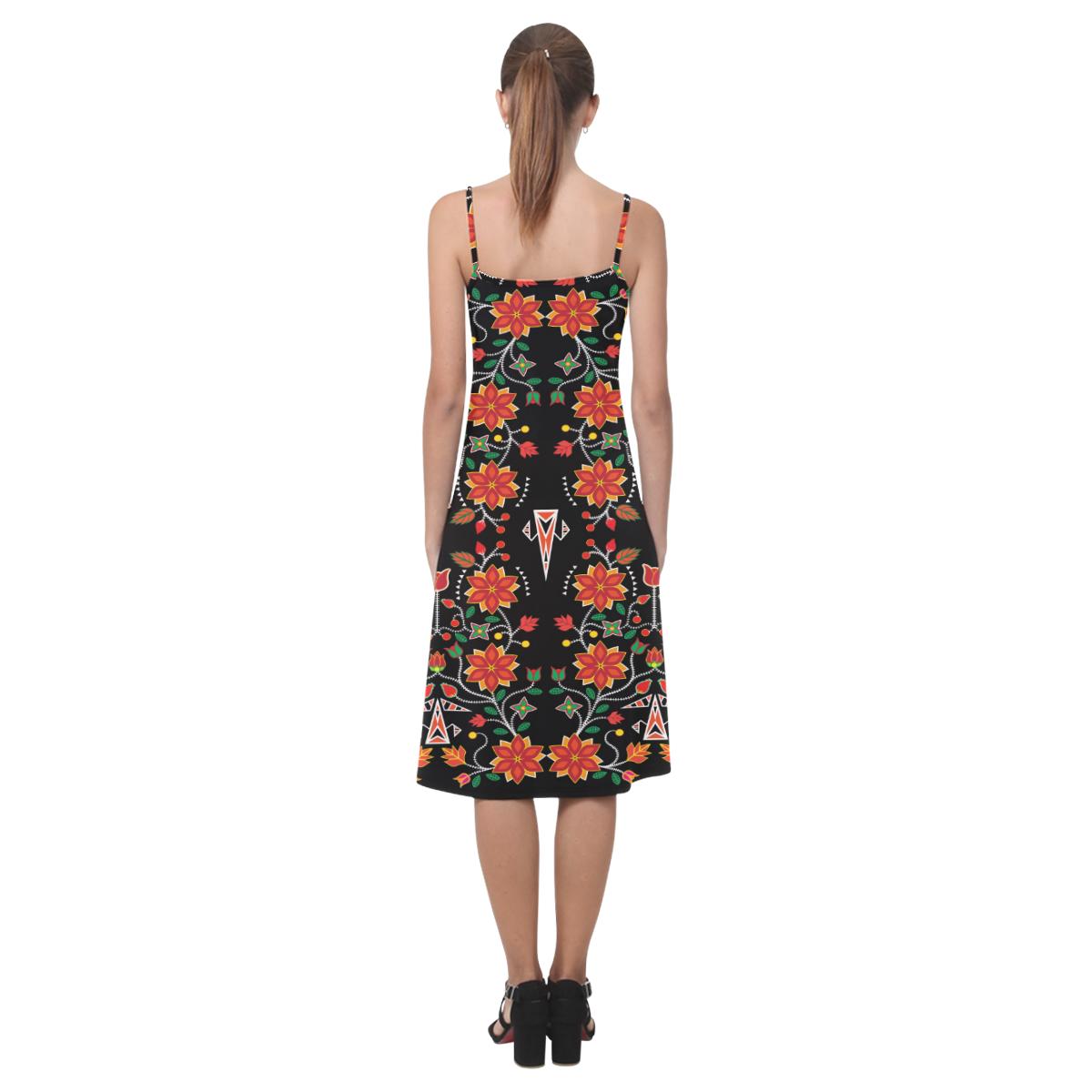 Floral Beadwork Six Bands Alcestis Slip Dress (Model D05) Alcestis Slip Dress (D05) e-joyer 