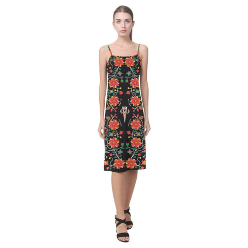 Floral Beadwork Six Bands Alcestis Slip Dress (Model D05) Alcestis Slip Dress (D05) e-joyer 