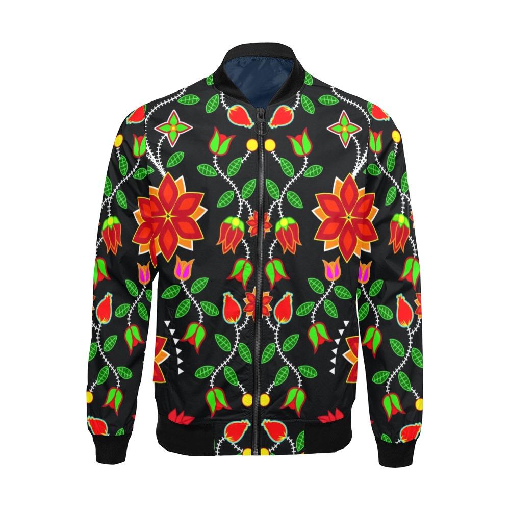 Floral Beadwork Six Bands All Over Print Bomber Jacket for Men (Model H19) Jacket e-joyer 