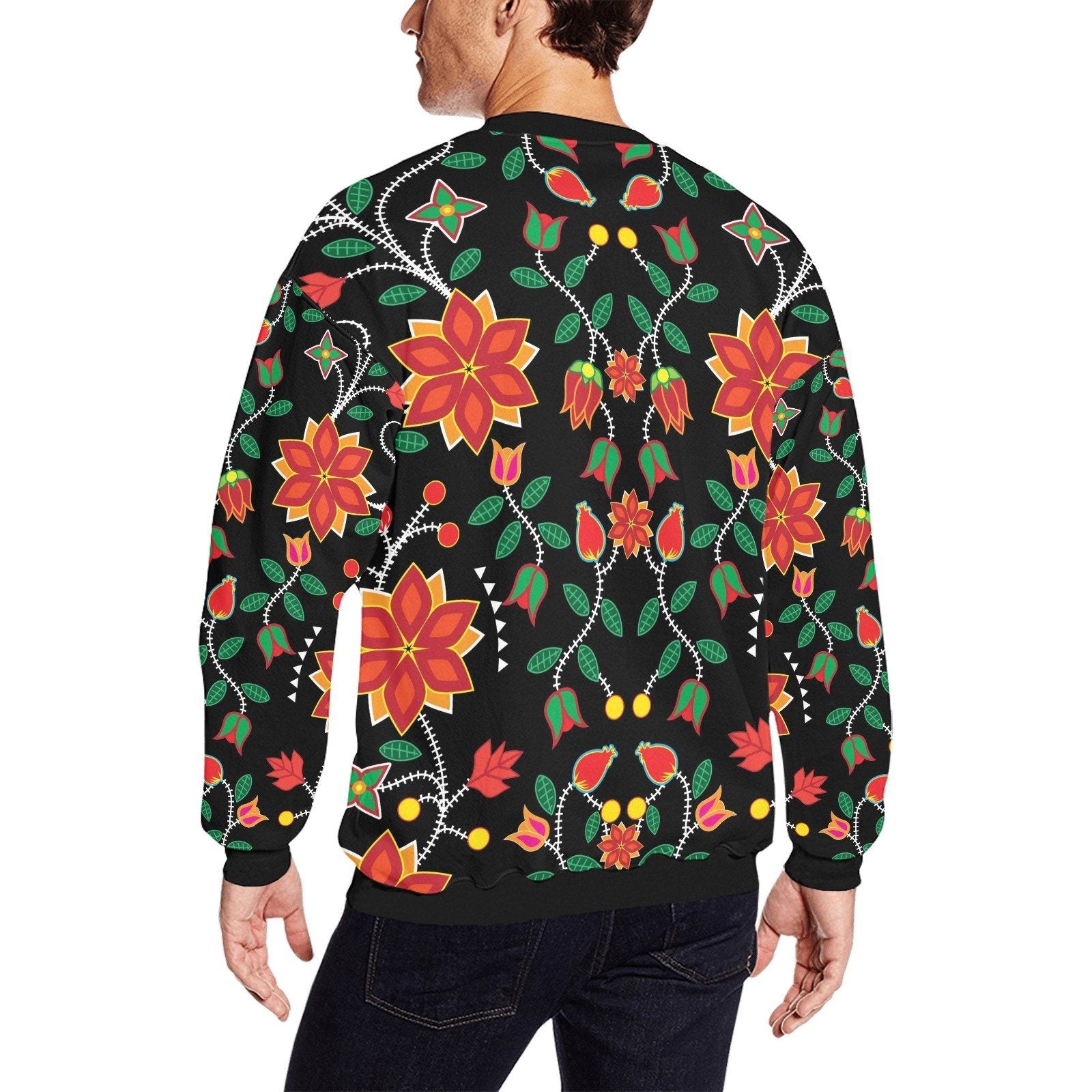 Floral Beadwork Six Bands All Over Print Crewneck Sweatshirt for Men (Model H18) shirt e-joyer 