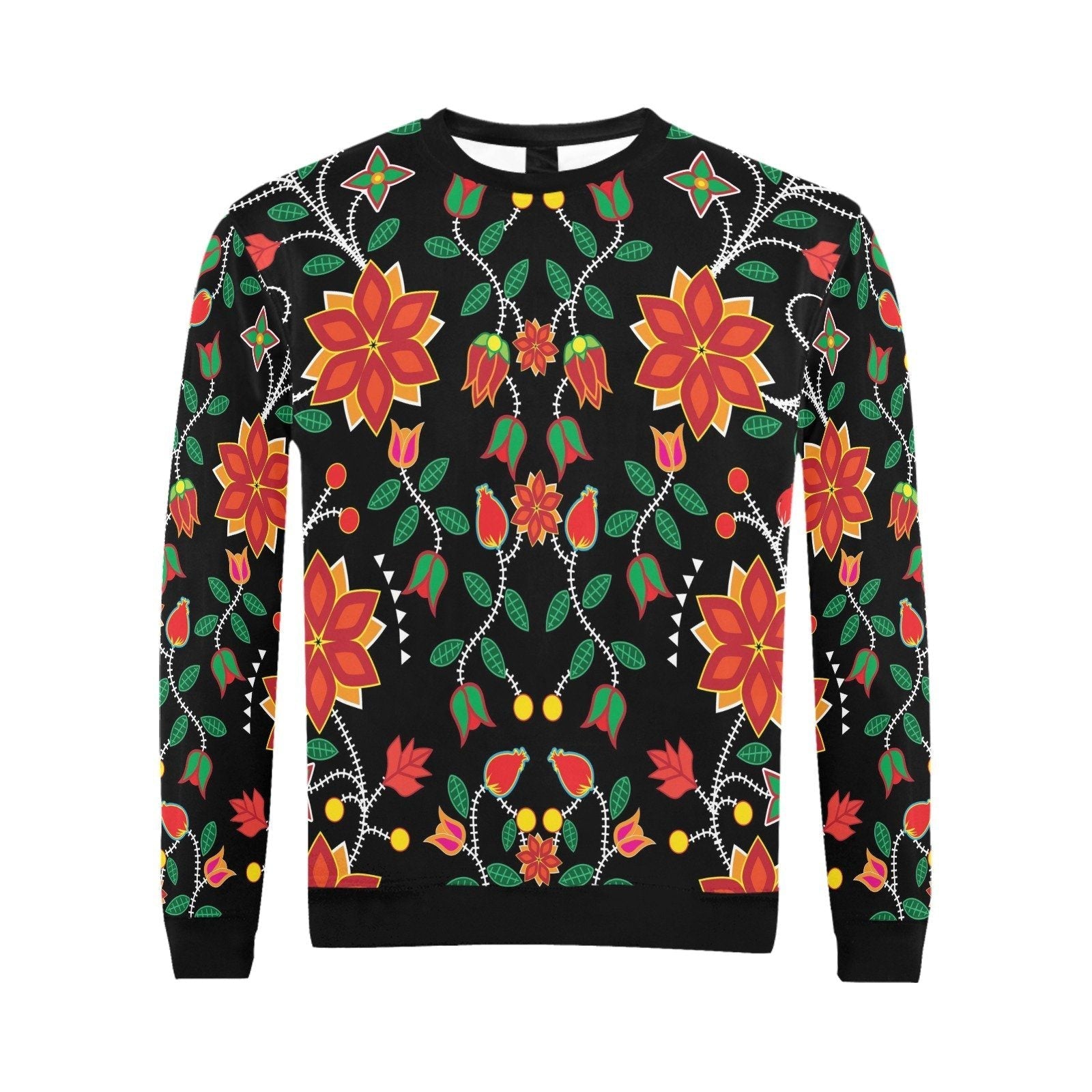 Floral Beadwork Six Bands All Over Print Crewneck Sweatshirt for Men (Model H18) shirt e-joyer 