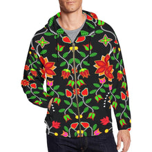 Load image into Gallery viewer, Floral Beadwork Six Bands All Over Print Full Zip Hoodie for Men (Model H14) hoodie e-joyer 
