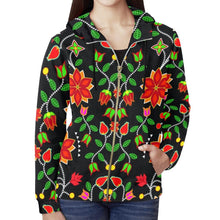 Load image into Gallery viewer, Floral Beadwork Six Bands All Over Print Full Zip Hoodie for Women (Model H14) hoodie e-joyer 
