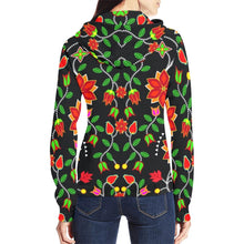 Load image into Gallery viewer, Floral Beadwork Six Bands All Over Print Full Zip Hoodie for Women (Model H14) hoodie e-joyer 
