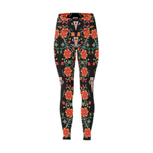 Load image into Gallery viewer, Floral Beadwork Six Bands All Over Print High-Waisted Leggings (Model L36) High-Waisted Leggings (L36) e-joyer 
