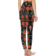 Load image into Gallery viewer, Floral Beadwork Six Bands All Over Print High-Waisted Leggings (Model L36) High-Waisted Leggings (L36) e-joyer 
