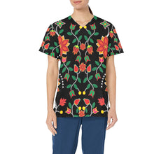 Load image into Gallery viewer, Floral Beadwork Six Bands All Over Print Scrub Top Scrub Top e-joyer 
