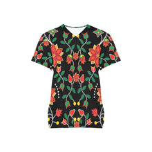 Load image into Gallery viewer, Floral Beadwork Six Bands All Over Print Scrub Top Scrub Top e-joyer 
