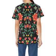 Load image into Gallery viewer, Floral Beadwork Six Bands All Over Print Scrub Top Scrub Top e-joyer 
