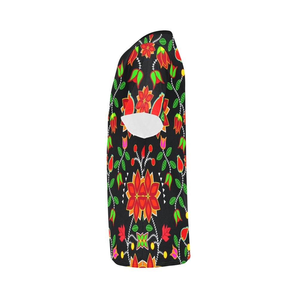 Floral Beadwork Six Bands All Over Print T-Shirt for Men (USA Size) (Model T40) All Over Print T-Shirt for Men (T40) e-joyer 