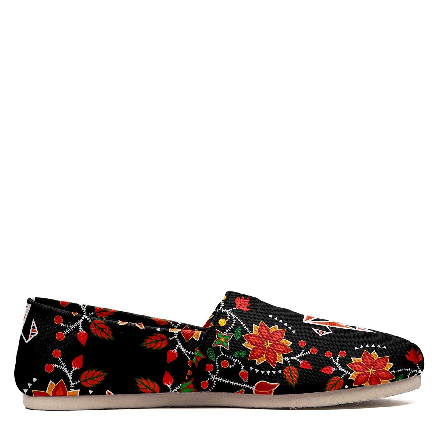 Floral Beadwork Six Bands Casual Unisex Slip On Shoe Herman 