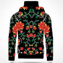 Load image into Gallery viewer, Floral Beadwork Six Bands Hoodie with Face Cover 49 Dzine 
