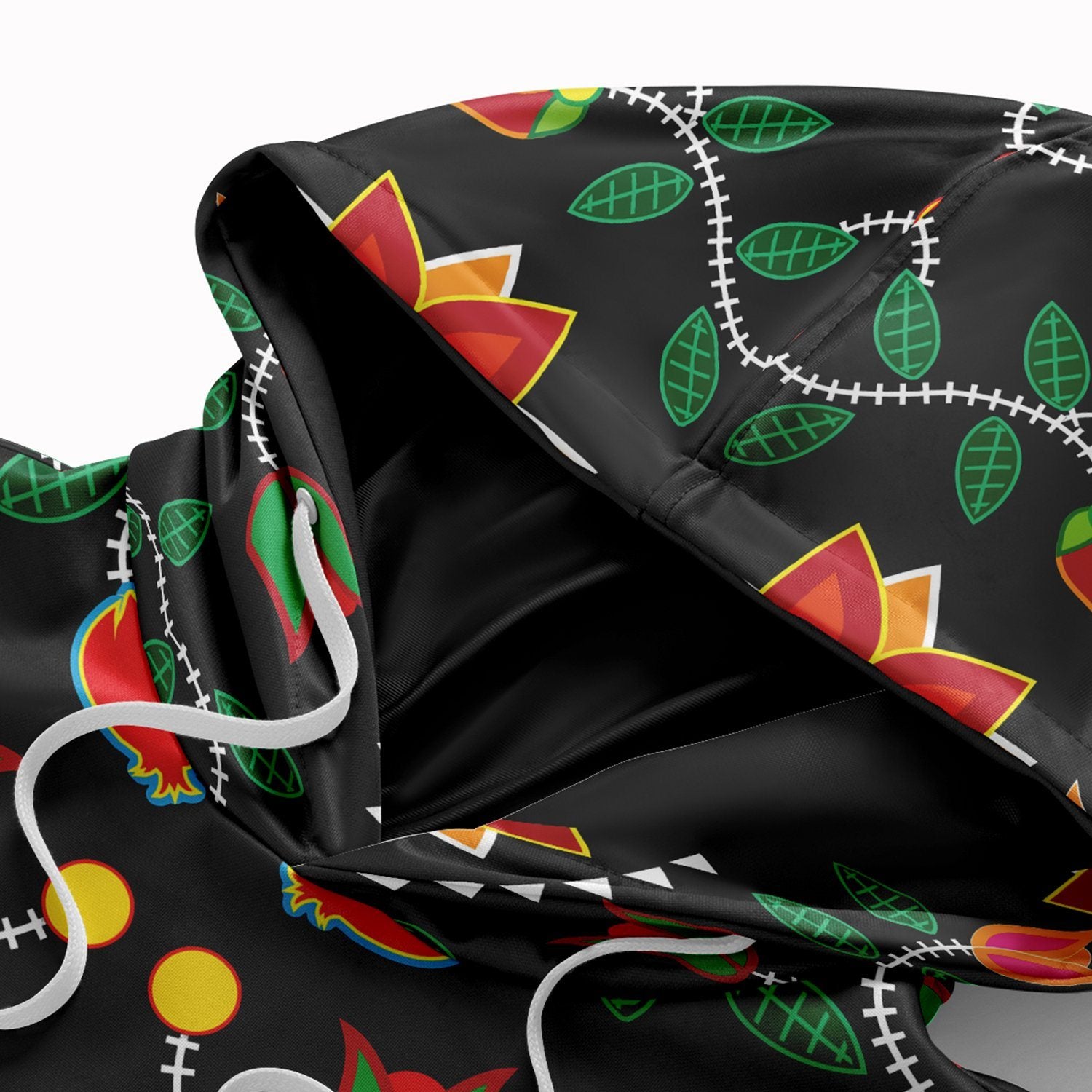Floral Beadwork Six Bands Hoodie with Face Cover 49 Dzine 