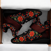 Load image into Gallery viewer, Floral Beadwork Six Bands Ipottaa Basketball / Sport High Top Shoes - Black Sole 49 Dzine 
