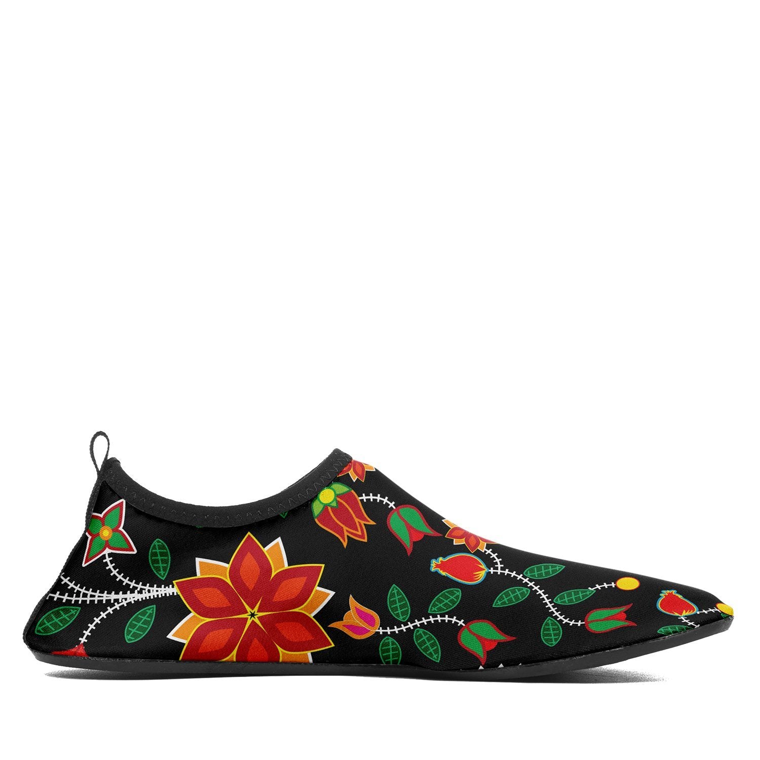 Floral Beadwork Six Bands Kid's Sockamoccs Slip On Shoes Herman 