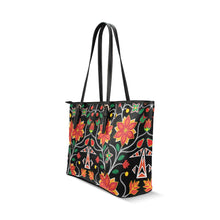 Load image into Gallery viewer, Floral Beadwork Six Bands Leather Tote Bag/Large (Model 1640) Leather Tote Bag (1640) e-joyer 
