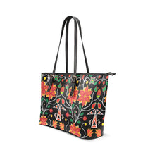 Load image into Gallery viewer, Floral Beadwork Six Bands Leather Tote Bag/Large (Model 1640) Leather Tote Bag (1640) e-joyer 
