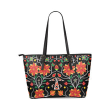 Load image into Gallery viewer, Floral Beadwork Six Bands Leather Tote Bag/Large (Model 1640) Leather Tote Bag (1640) e-joyer 
