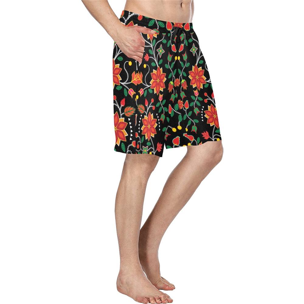 Floral Beadwork Six Bands Men's All Over Print Casual Shorts (Model L23) short e-joyer 