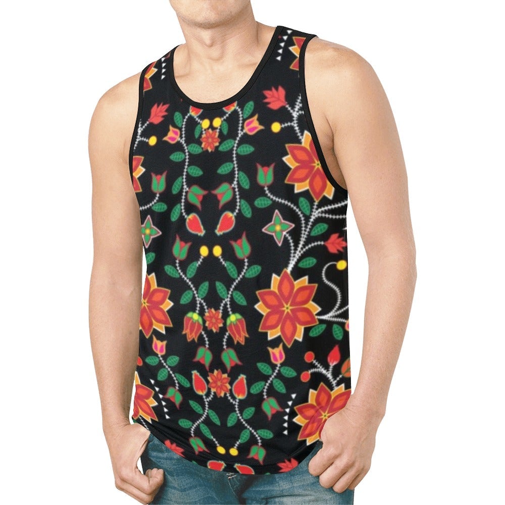 Floral Beadwork Six Bands New All Over Print Tank Top for Men (Model T46) New All Over Print Tank Top for Men (T46) e-joyer 