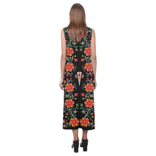 Load image into Gallery viewer, Floral Beadwork Six Bands Phaedra Sleeveless Open Fork Long Dress (Model D08) Phaedra Sleeveless Open Fork Long Dress (D08) e-joyer 

