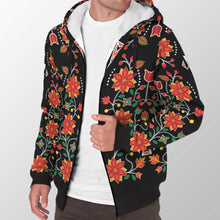 Load image into Gallery viewer, Floral Beadwork Six Bands Sherpa Hoodie 49 Dzine 
