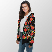 Load image into Gallery viewer, Floral Beadwork Six Bands Sherpa Hoodie 49 Dzine 
