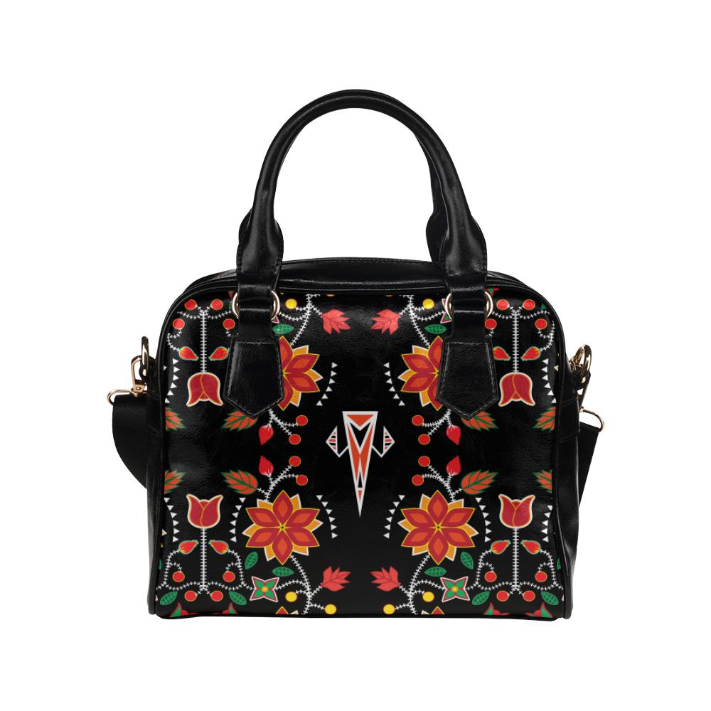 Floral Beadwork Six Bands Shoulder Handbag by 49 Dzine