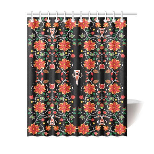 Floral Beadwork Six Bands Shower Curtain 60