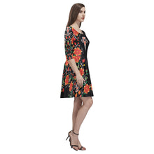 Load image into Gallery viewer, Floral Beadwork Six Bands Tethys Half-Sleeve Skater Dress(Model D20) Tethys Half-Sleeve Skater Dress (D20) e-joyer 
