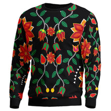 Load image into Gallery viewer, Floral Beadwork Six Bands Unisex Crewneck Long Sleeve Top 49 Dzine 
