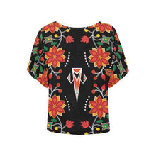 Load image into Gallery viewer, Floral Beadwork Six Bands Women&#39;s Batwing-Sleeved Blouse T shirt (Model T44) Women&#39;s Batwing-Sleeved Blouse T shirt (T44) e-joyer 
