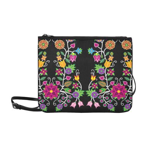 Floral Beadwork Slim Clutch Bag (Model 1668) Slim Clutch Bags (1668) e-joyer 