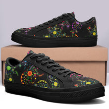 Load image into Gallery viewer, Floral Bear Aapisi Low Top Canvas Shoes Black Sole aapisi Herman 
