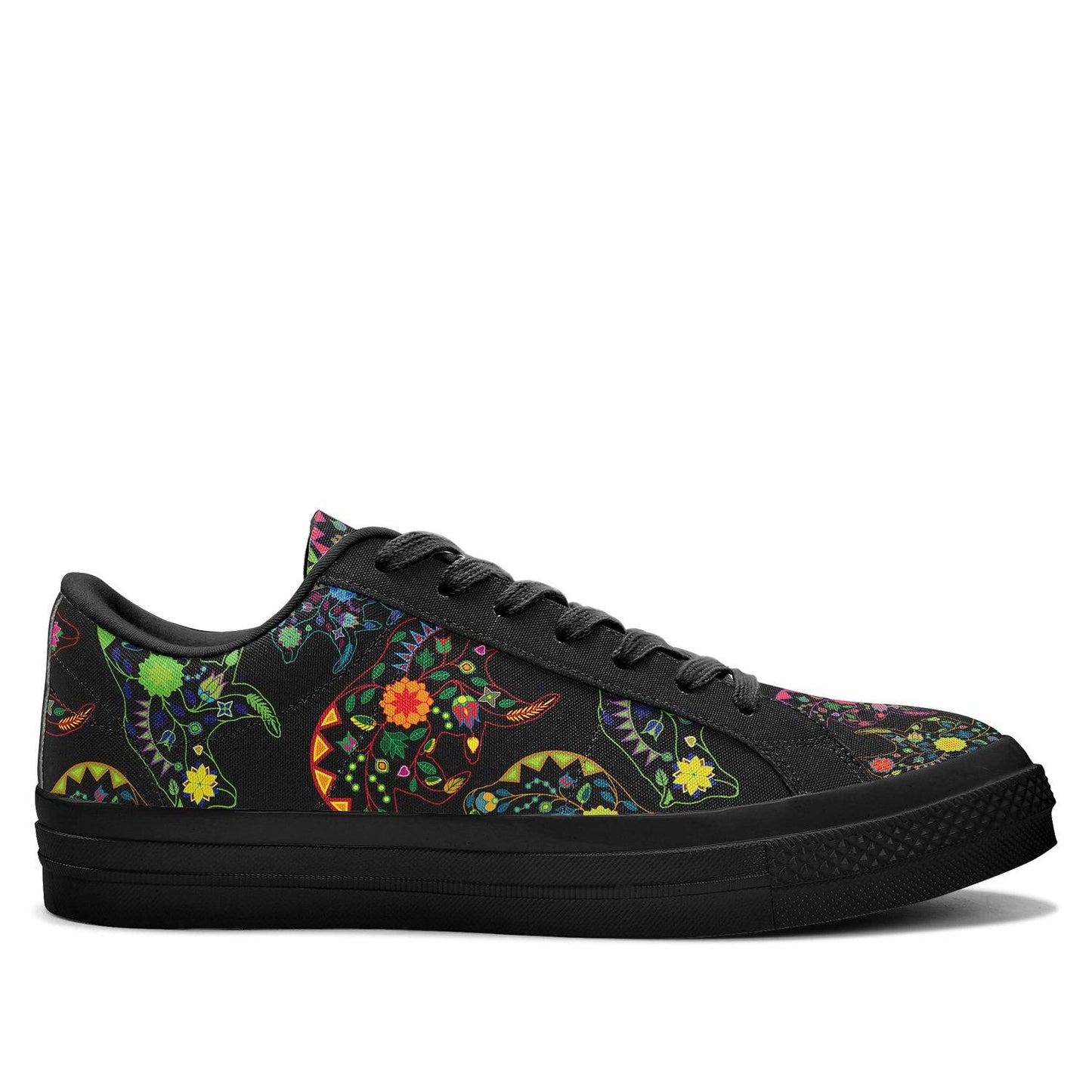 Floral Bear Aapisi Low Top Canvas Shoes Black Sole aapisi Herman 